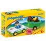 Playmobil - 1.2.3 Masina Cu Remorca Si Calut - 1