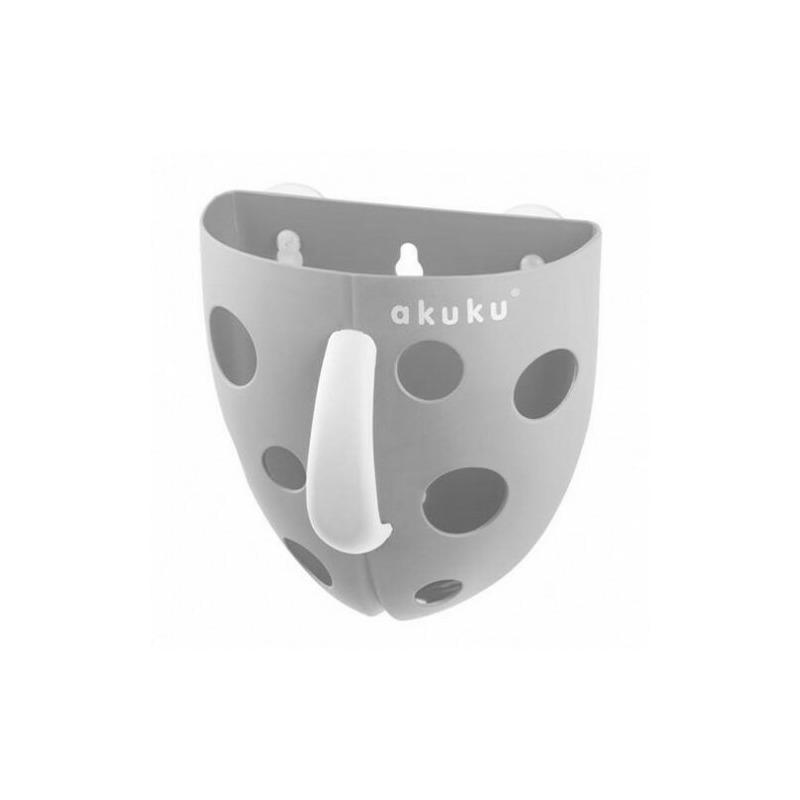 Akuku - suport pentru jucarii de baie, cu ventuza, 21.5 x 30 x 14 cm, gri