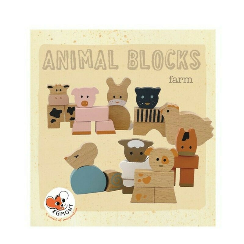 Egmont toys - animale din cuburi de lemn,