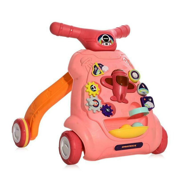 Lorelli - Antemergator multifunctional, cu centru de activitati, Space, Pink