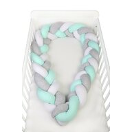 Protectie laterala pentru patut, Tip Bumper impletit YappyGum, Utilizabil si ca baby nest, Din tricot, YappyKids, Lungime 240 cm, Trend