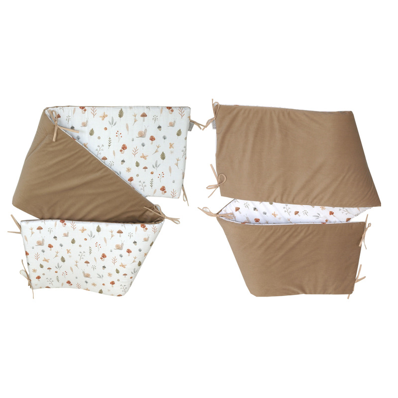 Aparatoare laterala patut, 2 fete, comori din natura, velvet bej, 180 x 35 cm
