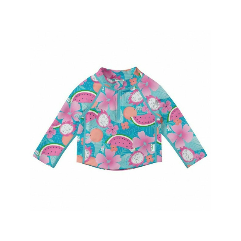 Aqua tropical fruit 12 luni - bluza pentru copii cu filtru uv si fermoar - green sprouts by iplay