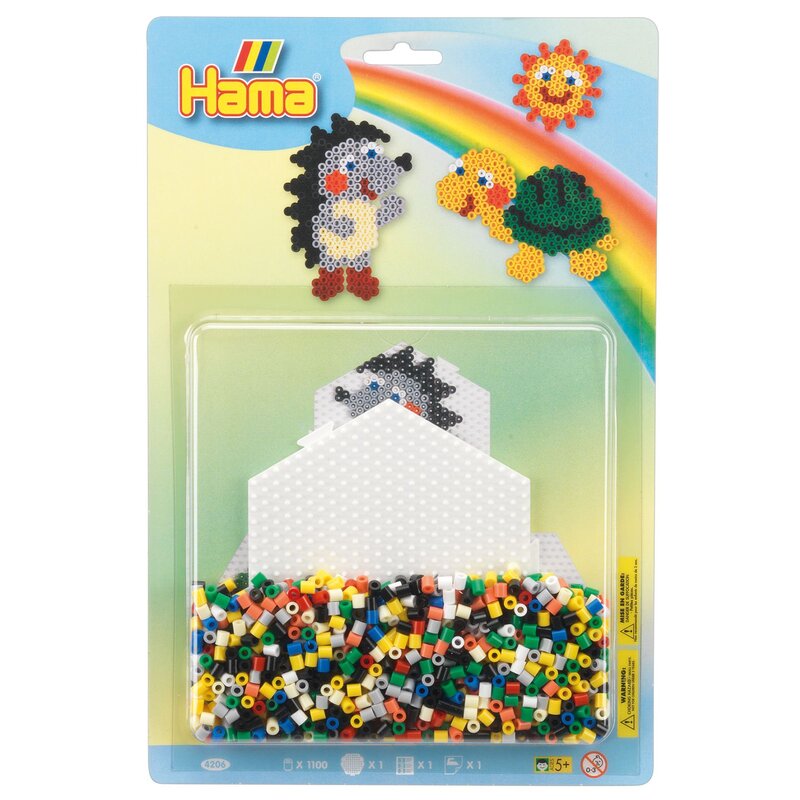 Hama - arici - set de 1100 margele de calcat midi si 1 planseta infoliat