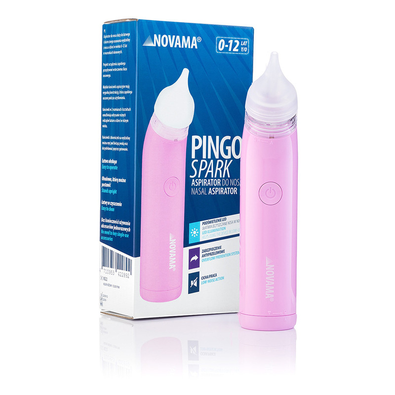 Aspirator nazal electric novama pingo spark, pentru copii 0-12 ani, 2 varfuri silicon, iluminare...