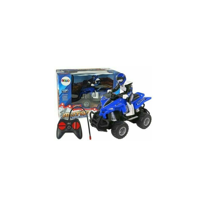 Leantoys - atv albastru rc pentru copii , quad cu telecomanda 27 mhz, , 9384