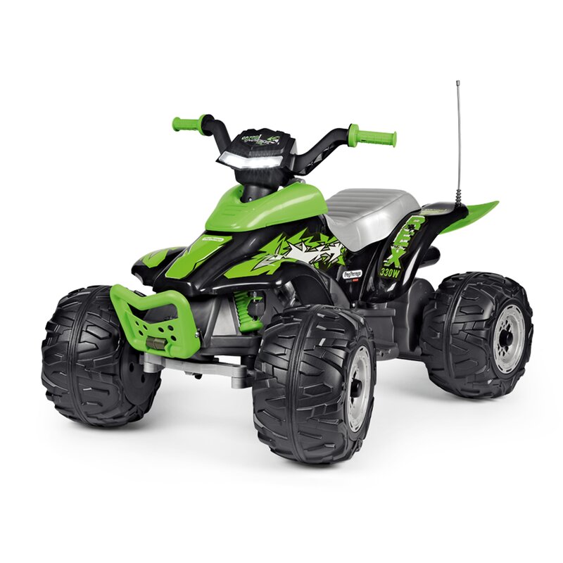 Peg perego - atv corral t-rex, 330w, 12v, 3 ani +, verde/ negru