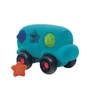Autobuz interactiv sortator de forme, din cauciuc natural, 22 cm, turcoaz, 1an + Rubbabu - 1