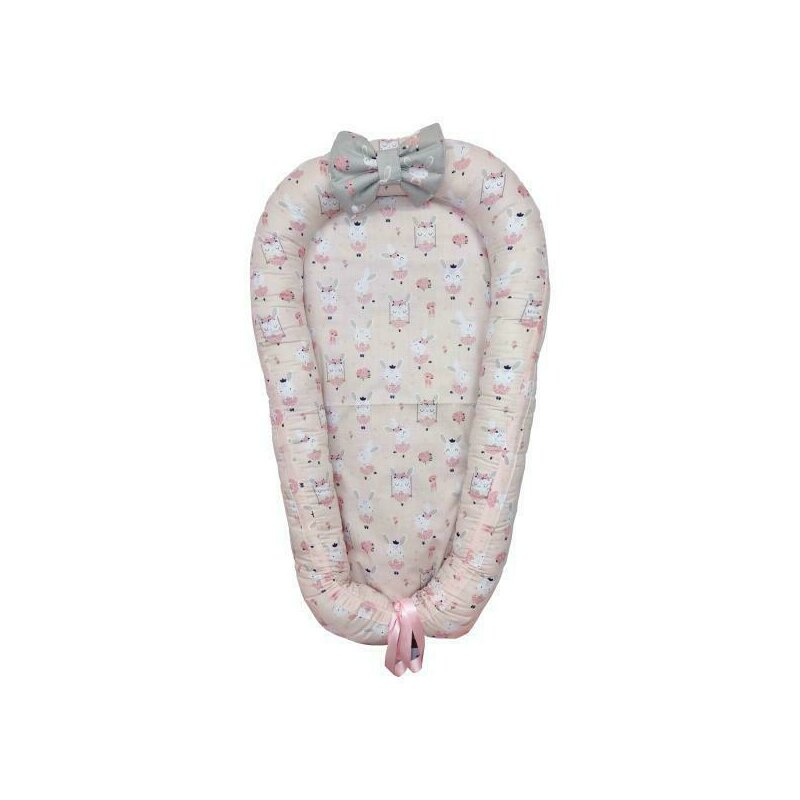 MyKids - Baby Nest din Cocos Dancing Bunny Pink