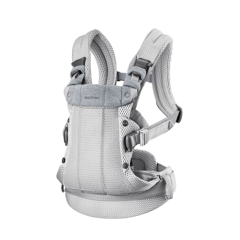 Marsupiu bebe, BabyBjorn, Harmony 3D Mesh, Protectie cap, Editie Limitata, Gri