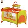 BabyGo Patut pliant cu 2 nivele si mini-carusel Sleeper Deluxe orange - 1