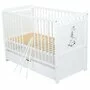 Patut din lemn bebe, Transformabil si pentru junior, 120x60 cm, Cu sertar cu capac, Din pin si mdf, Stabil si rezistent, Inaltime saltea reglabila pe 3 nivele, Laterala cu 3 bete detasabile, EN716-1, EN16-2, Alb, Babyneeds, Nadia II, Girafa - 9