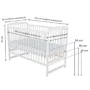 Patut din lemn bebe, 120x60 cm, Din lemn de pin, Stabil si rezistent, Inaltime saltea reglabila pe 3 nivele, Laterala cu 3 bete detasabile, EN716-1, EN716-2, Alb, Babyneeds, Ola - 4