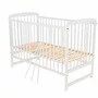 Patut din lemn bebe, 120x60 cm, Din lemn de pin, Stabil si rezistent, Inaltime saltea reglabila pe 3 nivele, Laterala cu 3 bete detasabile, EN716-1, EN716-2, Alb, Babyneeds, Ola - 5