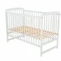 Patut din lemn bebe, 120x60 cm, Din lemn de pin, Stabil si rezistent, Inaltime saltea reglabila pe 3 nivele, Laterala cu 3 bete detasabile, EN716-1, EN716-2, Alb + Saltea 10 cm, Babyneeds, Ola - 7