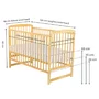 Patut din lemn bebe, 120x60 cm, Din lemn de pin, Stabil si rezistent, Inaltime saltea reglabila pe 3 nivele, Laterala cu 3 bete detasabile, EN716-1, EN716-2, Natur, Babyneeds, Ola + Saltea 10 cm - 4