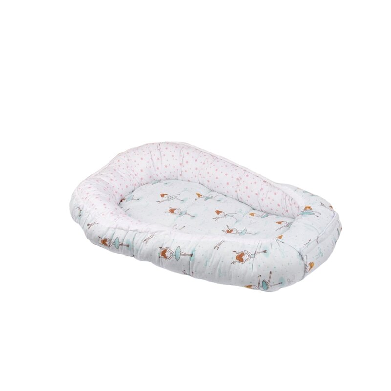 Confort Family - Suport de dormit Babynest , Balerine si stelute, din Bumbac, 65x33 cm