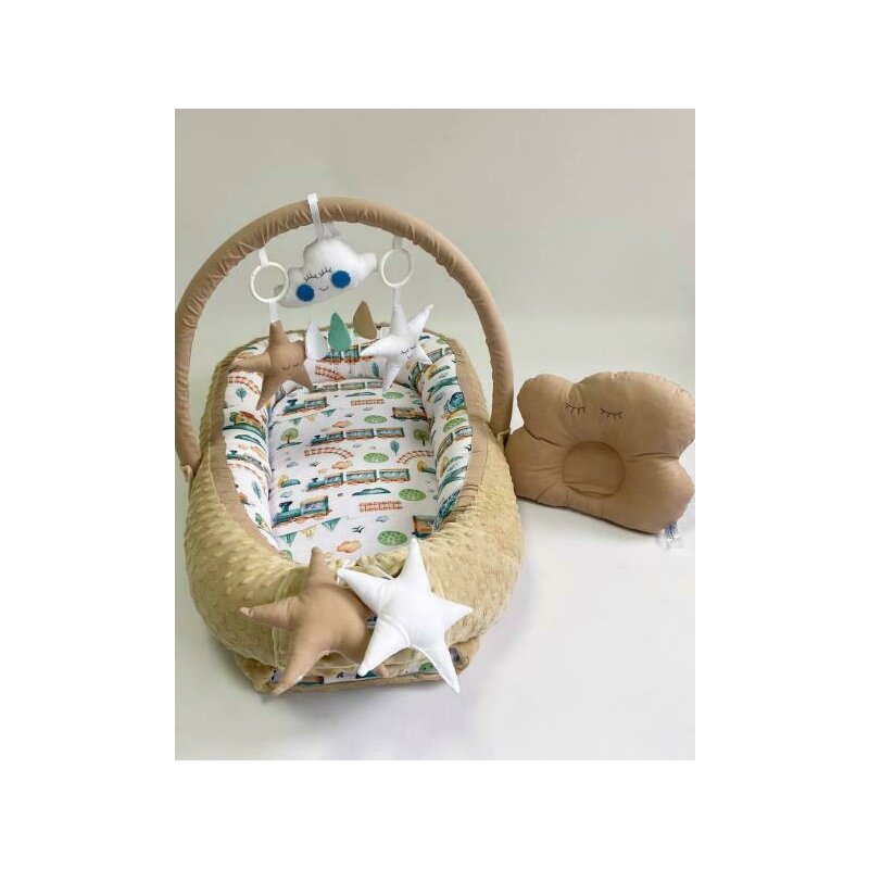 Mykids - Babynest Plush 0190 Train Beige