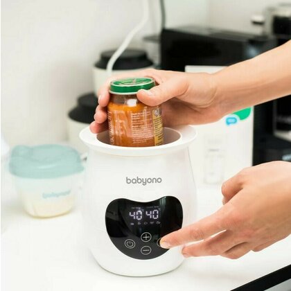 BabyOno - Incalzitor si sterilizator biberoane Honey, Cu panou de comanda tactil, 37-100 grade, Functie de mentinere a temeperaturii, Alb
