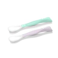 BabyOno - Set 2 lingurite flexibile pentru fetite, Cu memorie, Fara BPA, 6 luni+, Multicolor
