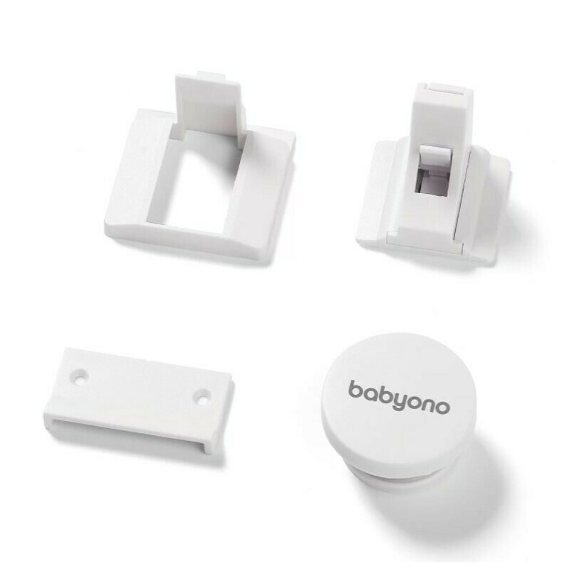 BabyOno - Set 4 protectii magnetice pentru mobilier, Alb