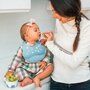 BabyOno - Set castron si lingurita, Fara bisfenol A, Incalzire la microunde, Albastru - 9