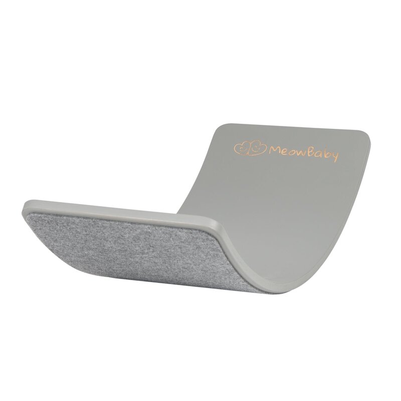 Meowbaby® - balance board - placa de echilibru din lemn gri pentru copii cu fetru presat gri, meowbaby