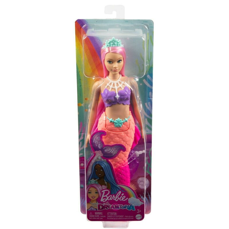 Mattel - BARBIE DREAMTOPIA PAPUSA SIRENA CU PAR ROZ SI COADA CORAI