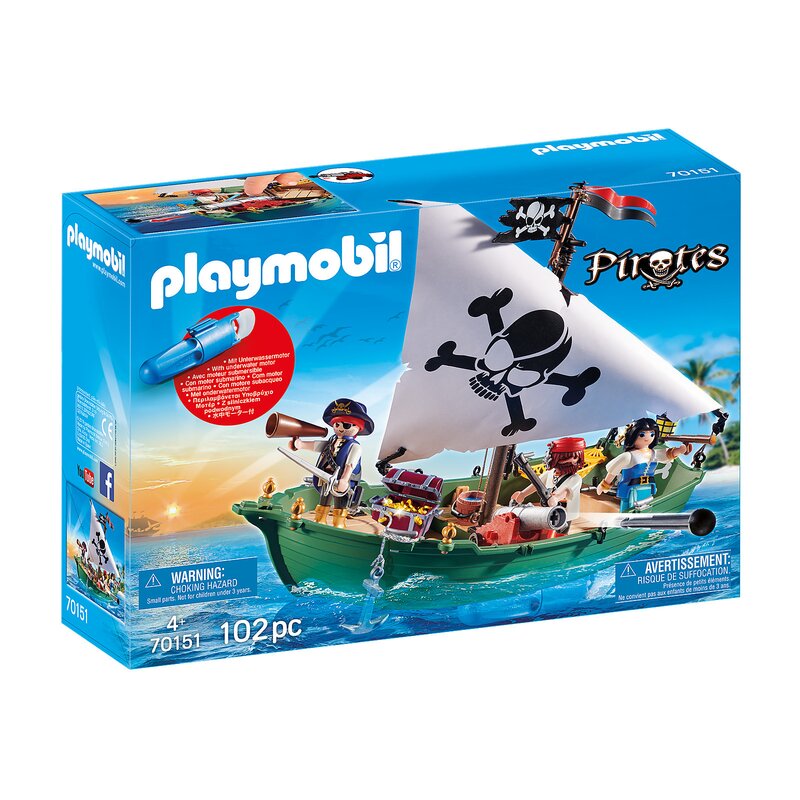 Playmobil - Barca piratilor cu motor