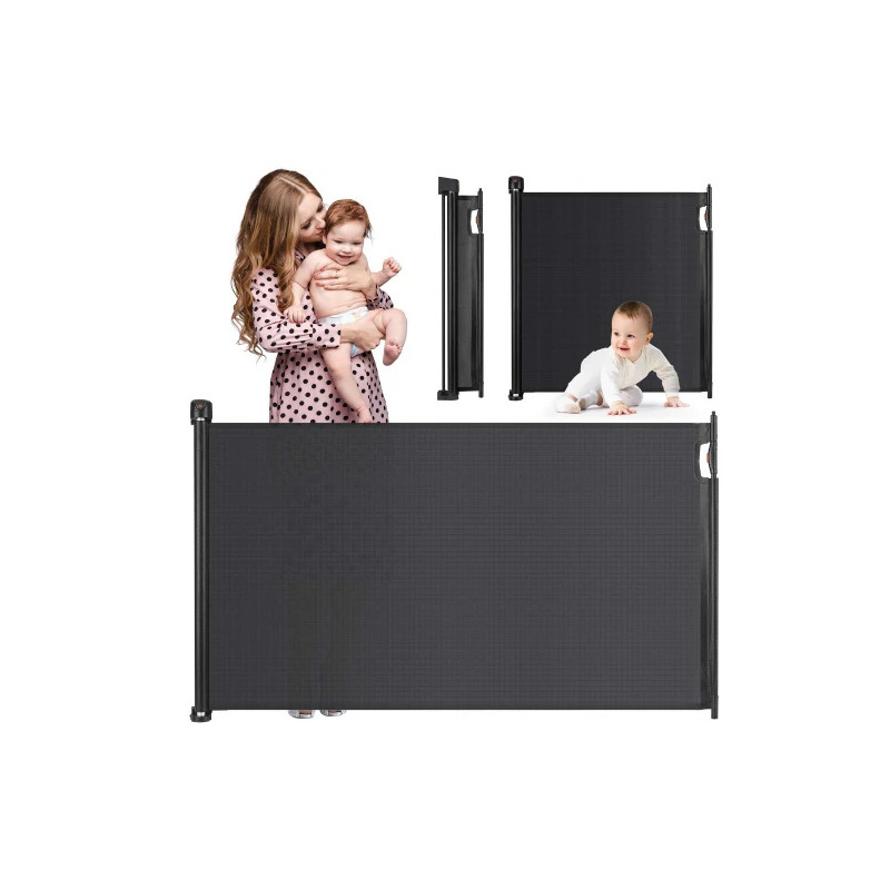 Bariera de protectie pentru scari si usi, 50-140 cm, Nukido 718400 - Negru