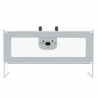 Bariera protectie pat, Primabobo, Bears, XXL, Culisanta, Cu inaltime reglabila 68-98 cm, 180 cm, Gri