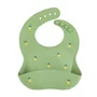 Baveta moale, Petite&Mars, Take&Match, Reglabila, Cu buzunar colector, Silicon, Fara BPA, 6 luni+, Model ananas, Verde