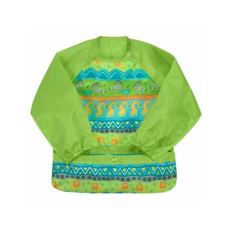 Bavetica multifunctionala cu maneci lungi - green sprouts - green safari 2t-4t