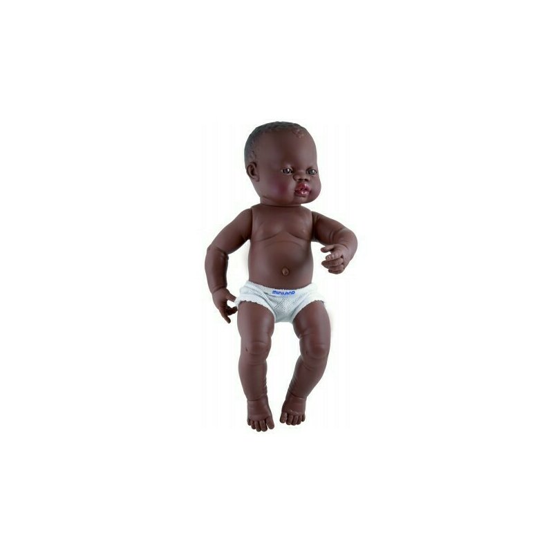 Miniland - bebelus nou nascut african baiat 40 cm