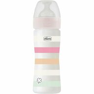 Biberon bebelusi, Chicco, WB PP, Anti-colici, 250 ml, Tetina medie Physio Soft Sense, 0 luni+, Multicolor