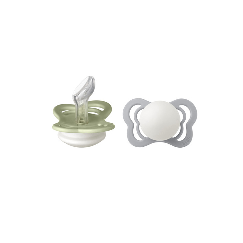 Bibs - set 2 suzete fosforencente couture glow silicon, tetina anatomica, 0 luni +