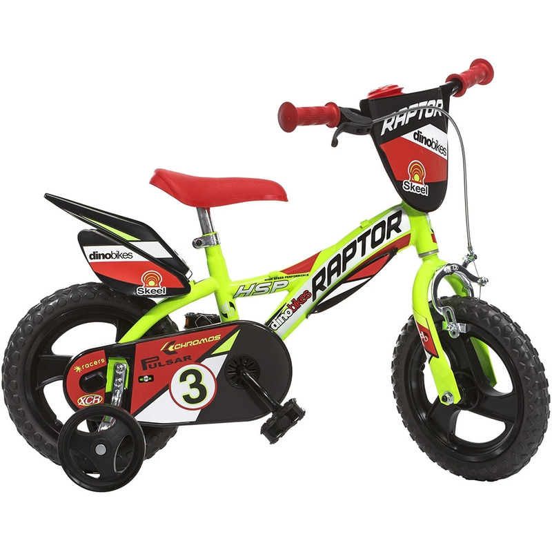 Bicicleta copii dino bikes 12' raptor galben