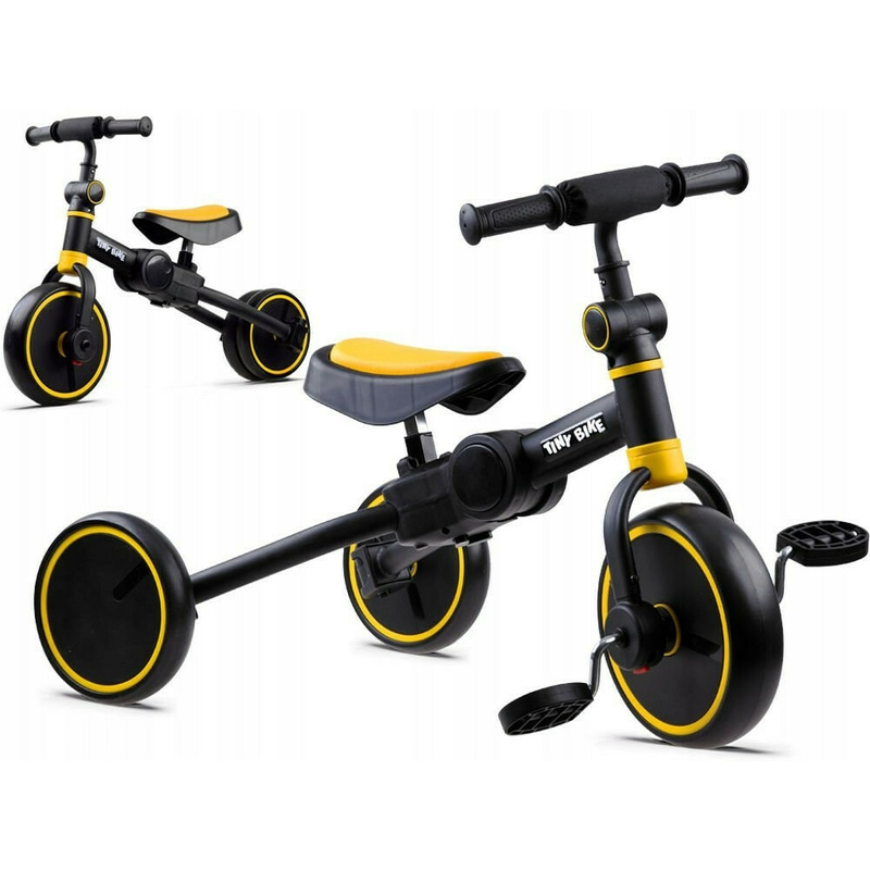 Bicicleta de echilibru pliabila pentru copii, multifunctionala, 3in1, Tiny Bike, Yellow