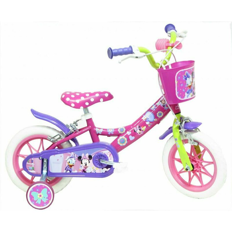 Denver - Bicicleta cu pedale , Minnie Mouse, 12 , Cu roti ajutatoare, Multicolor