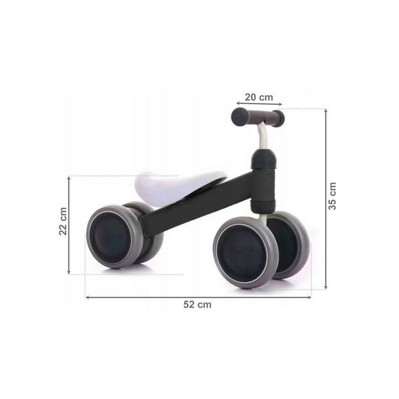 Ecotoys - bicicleta fara pedale, alb/negru