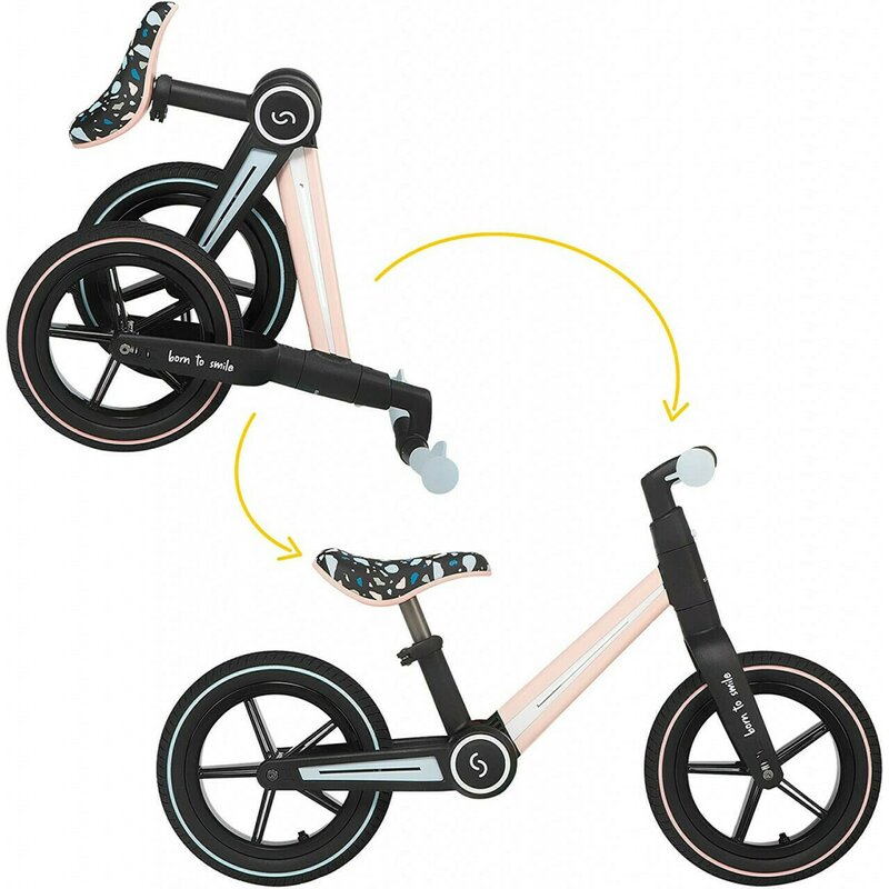 Skiddou - bicicleta fara pedale pliabila ronny, keep pink, roz,