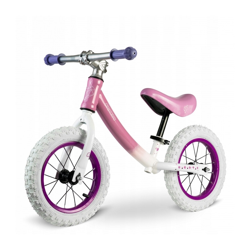 Bicicleta fara pedale ricokids 760102 - alb - roz