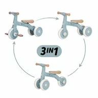 Bicicleta/tricicleta, Petite&Mars, 3 in 1, Multifunctionala, Cu/fara pedale, Ghidon directionabil, Sa reglabila pe inaltime, 2.3 kg, Pana la 25 kg, 12-36 luni, Albastru