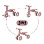 Bicicleta/tricicleta, Petite&Mars, 3 in 1, Multifunctionala, Cu/fara pedale, Ghidon directionabil, Sa reglabila pe inaltime, 2.3 kg, Pana la 25 kg, 12-36 luni, Roz