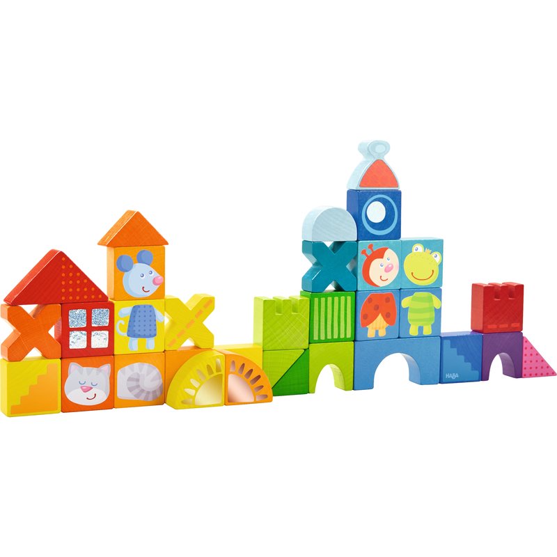 Haba - blocuri de constructie: pisica, soarecele si prietenii, 32 piese, 18 luni +