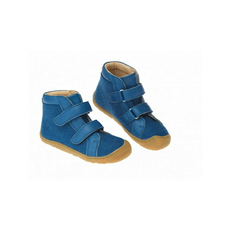 Blue 6 - ghete din lana organica boiled cu velcro - disana