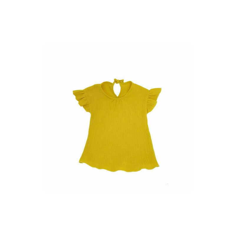 KidsDecor - Bluza cu maneca scurta si volanase Shimmery Sunflower 12-18 luni