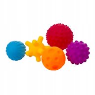 Bocioland  - Set mingi senzoriale colorate, Pentru bebelusi, 5 piese