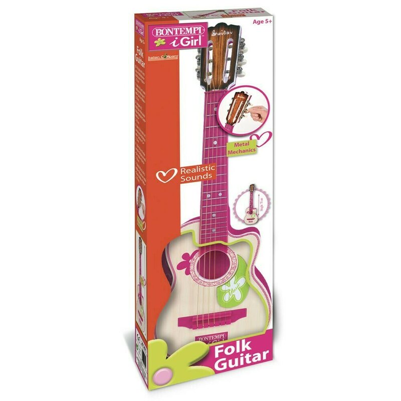 Bontempi - chitara de lemn cu 6 corzi roz