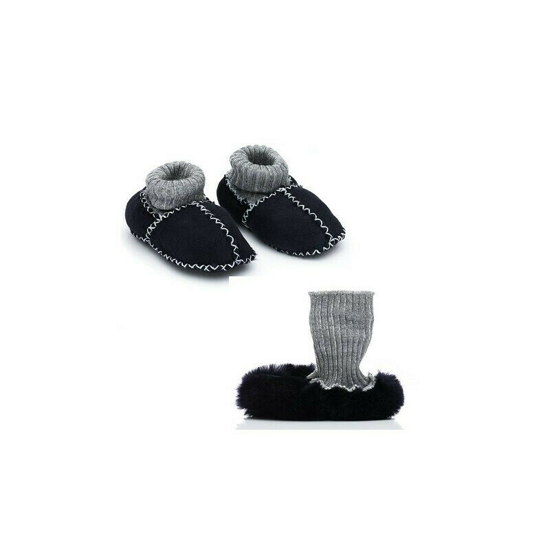 Fillikid - botosei cu blana naturala navy, m 21/22,